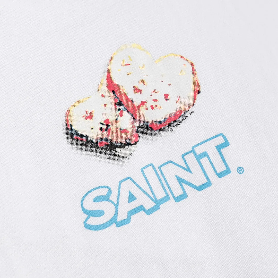 Saint Michael series craft drawing round neck short sleeves Style number: D3181P110 Color: White Size: S M L XL